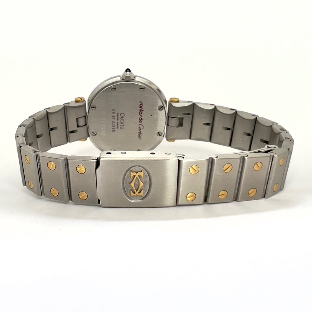 CARTIER SANTOS Ronde 27mm 2 Tone 0.40TCW DIAMOND Watch White Dial - Picture 8 of 8